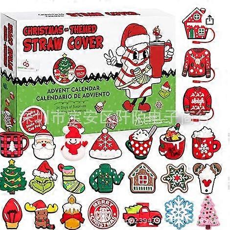 2025 Advent Christmas Blind Box Christmas Straw Hat Cup 24 Countdown Calendar Blind Box