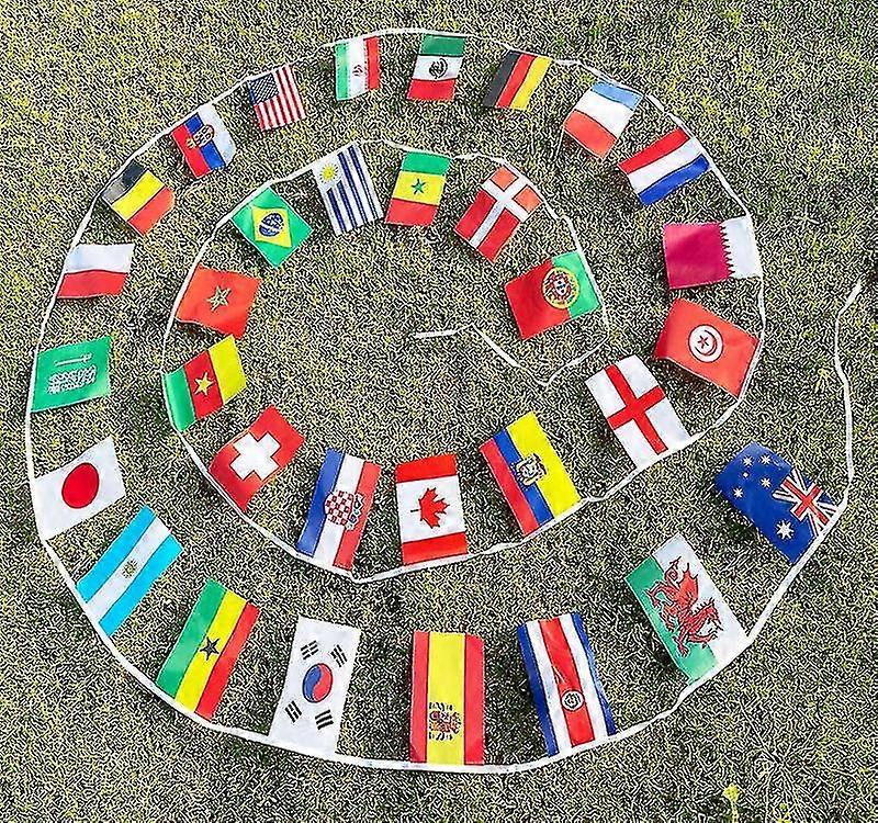 מונדיאל 2022 כל 32 הנבחרות דגלי כדורגל באנר כדורגל 9m