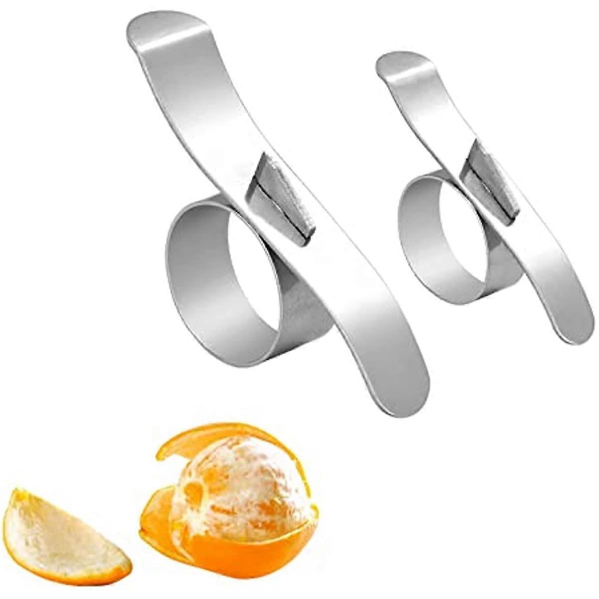 2pcs Orange Peeler Stainless Steel Citrus Peeler Fruit Peeler for Lemon and Shaddock Fruit Peelers Tool Grapefruit Peeler Portable Kitchen Gadget