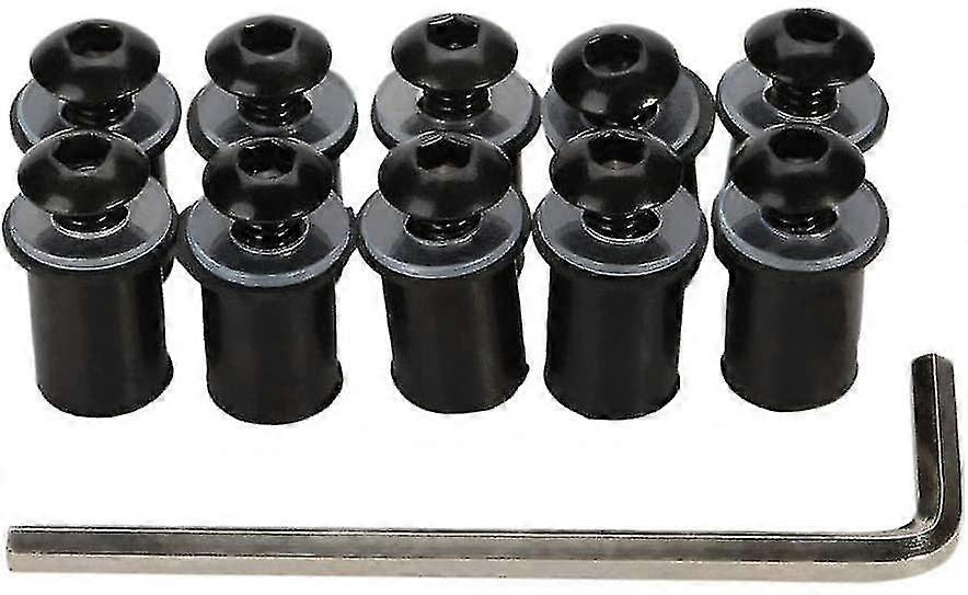 10pcs Motorcycle M5 Screw Kit, Universal Motorcycle Bike Windshield Nut Bolt Solid Screw