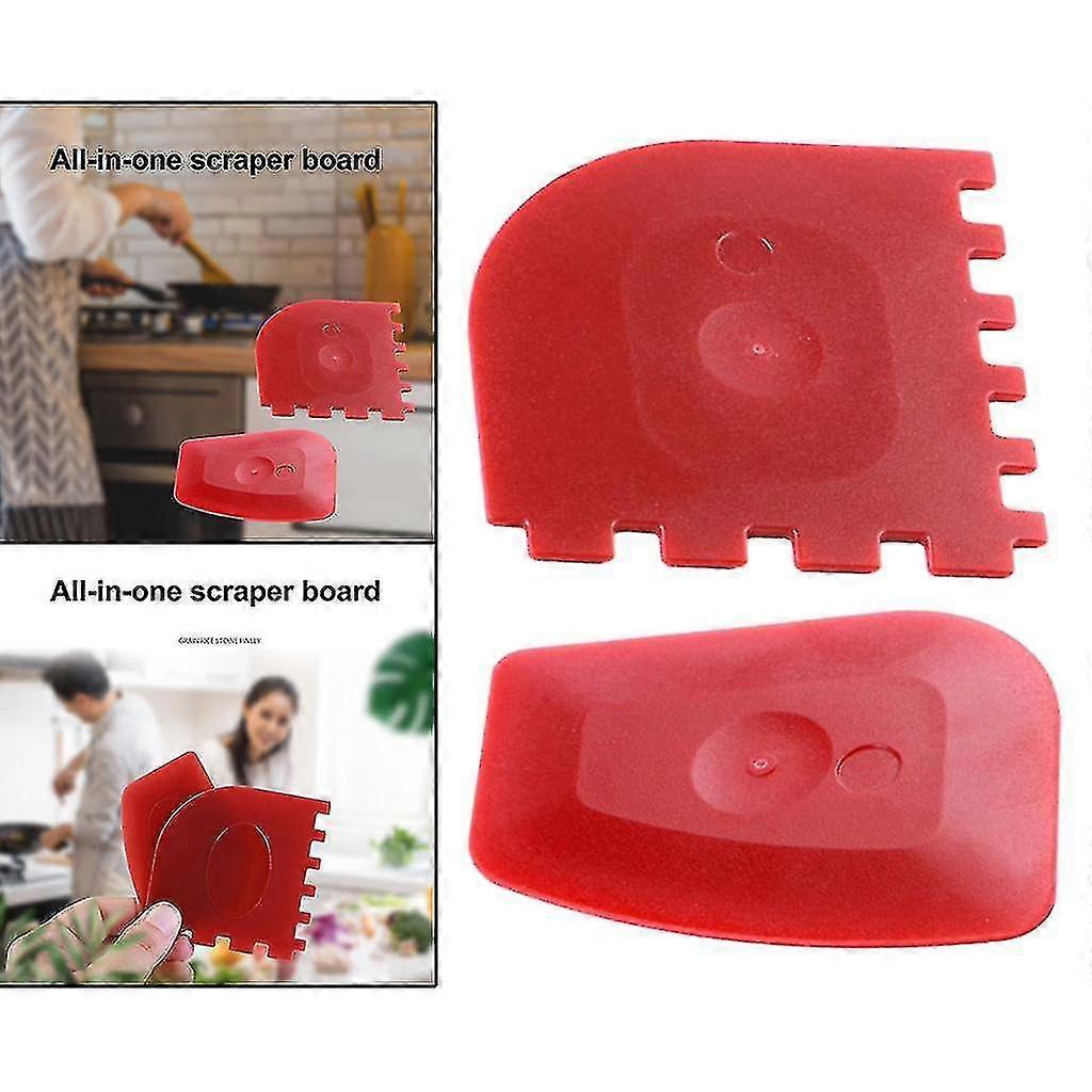 2pcs/lot Cake Slicer Spatula For Cake Cream Scr Pasty S Scr Irregular Teeth Ed Diy Smo - Red