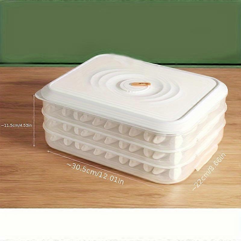 1pc Refrigerator Storage Bins, 3/4-layer Large-capacity Dumpling Box, Household Refrigerator Freezer Sealed Fresh-keeping Container, Multi-layer Quick