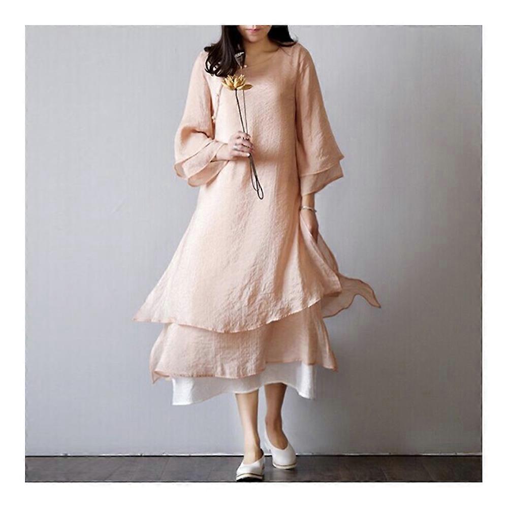 Mori Girl Silk Cotton Plate Button Robe