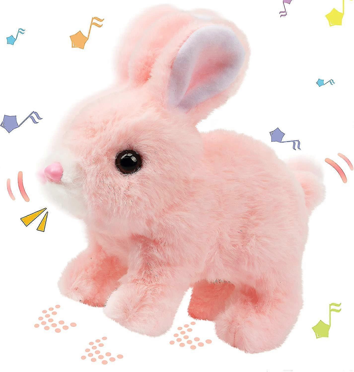 Electronic Plush Easter Bunny Rabbit Toy, Playful Bunny Hops Around Makes Sounds Wiggles Ears Interactive Toy