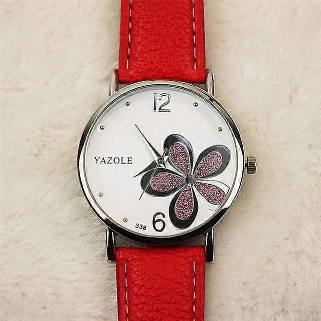 YAZOLE Ladies OL Style Four-leaf Clover Pattern Quartz Watch