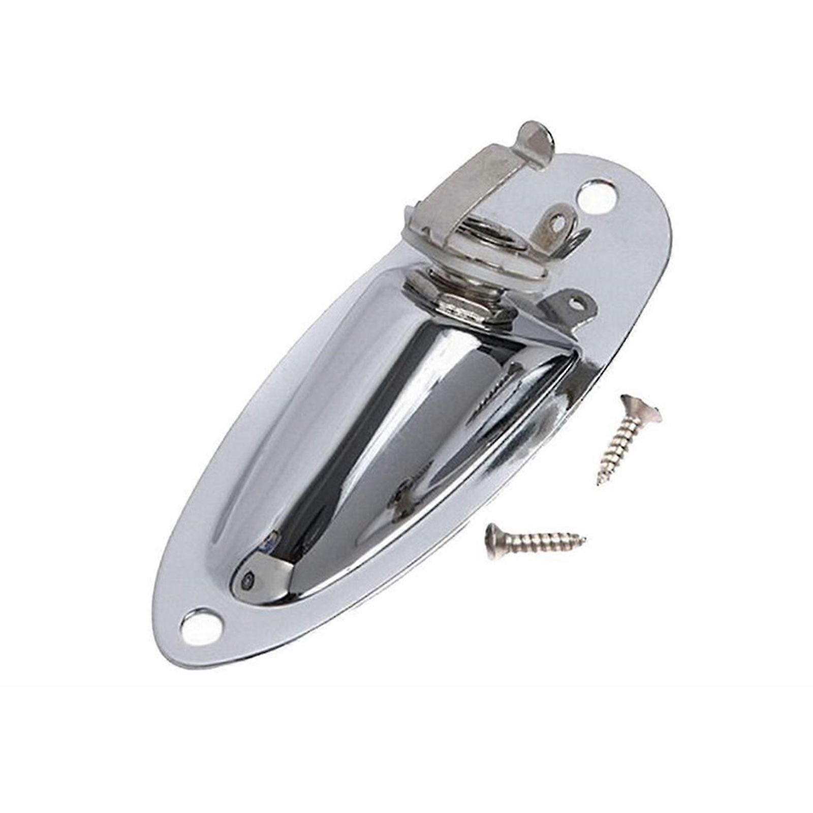 Boat Style Guitar Jack Socket Input Output Pickup Chrome Jack Plug Socket