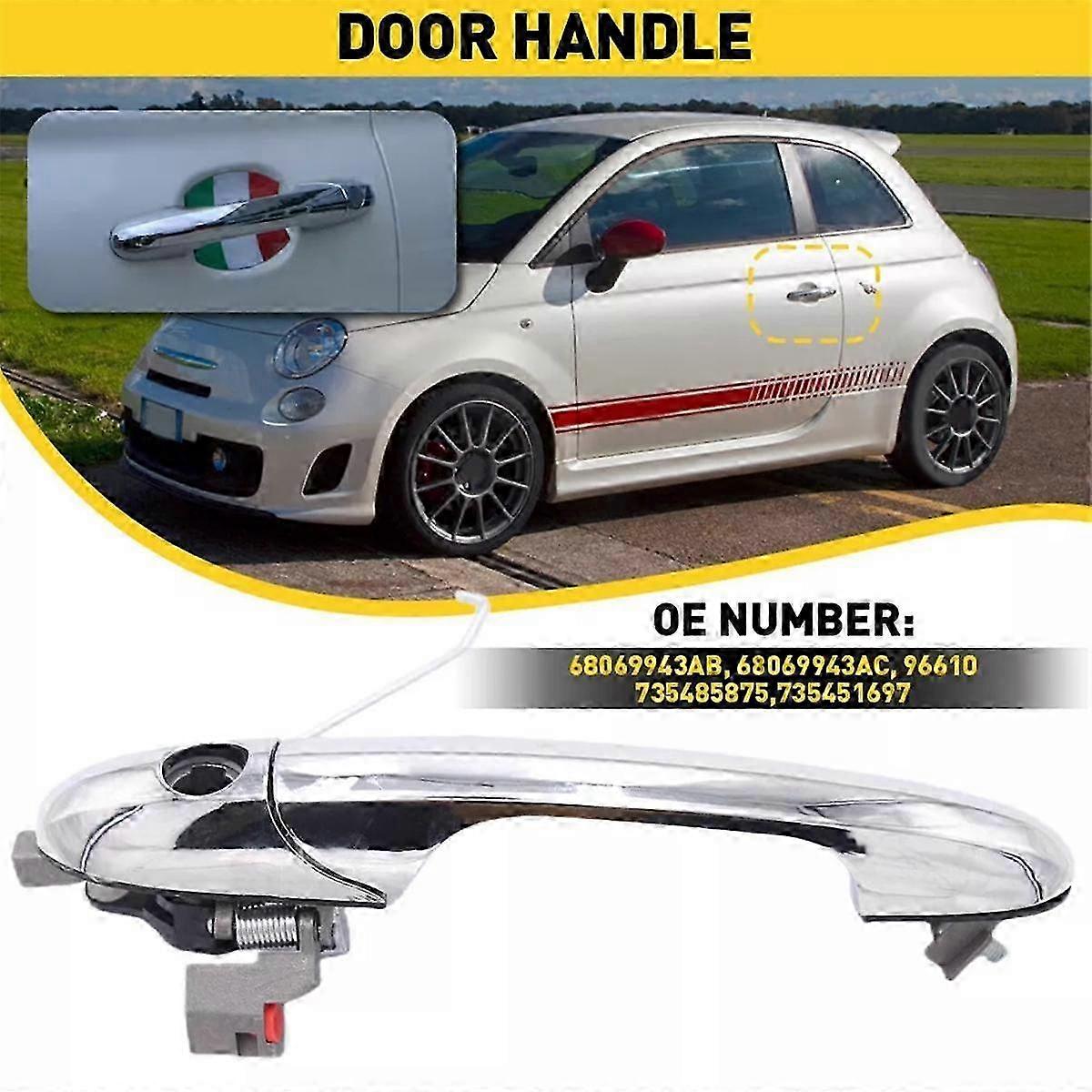 Chrome Driver'S Left Front Door Outer Handle for 735485875, 735451697,68069943AB Exterior Door Handle