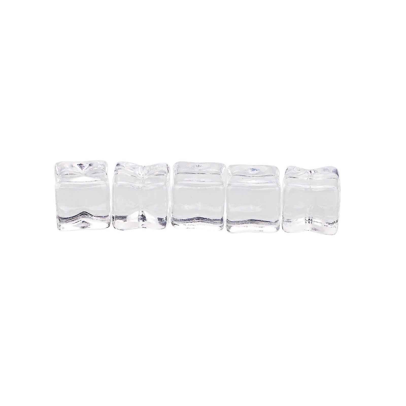 Lemon Slices Fake Strawberries Watermelon Kiwi Slice Artificial Fruits with Clear Ice Rocks Acrylic Ice Cubes
