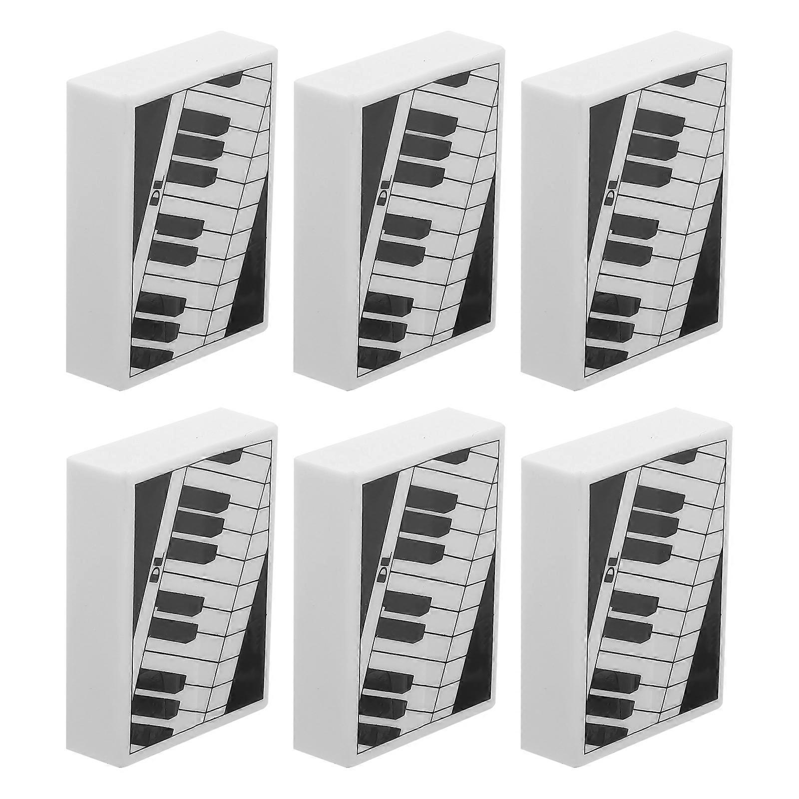 6pcs Multi-function Erasers Delicate Piano Erasers Portable Erasers Stationery Supply