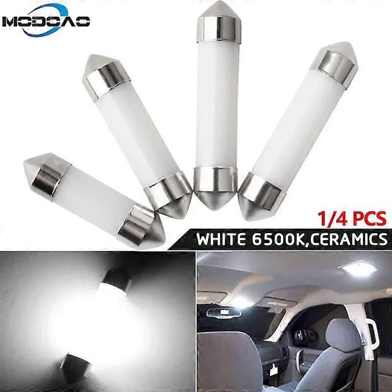 4PCS Led Bulb Double Ended 31mm 36mm 39mm 41mm C5W 12V Festoon Dome White Color Car Dome Reading Map Light Auto Interior Lamp
