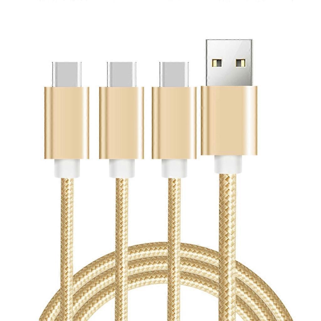 USB A to C Splitter Cable, USB A 2.0 to 3 USB Type C Charing Cable for Phone