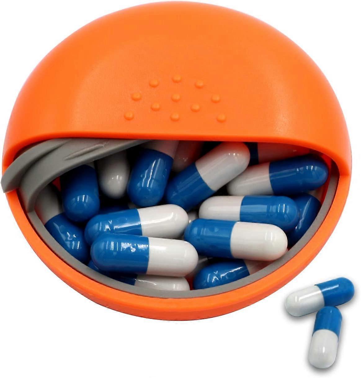 Pill Box Cute Size Wallet Lock Small Daily Case (Orange, 1)