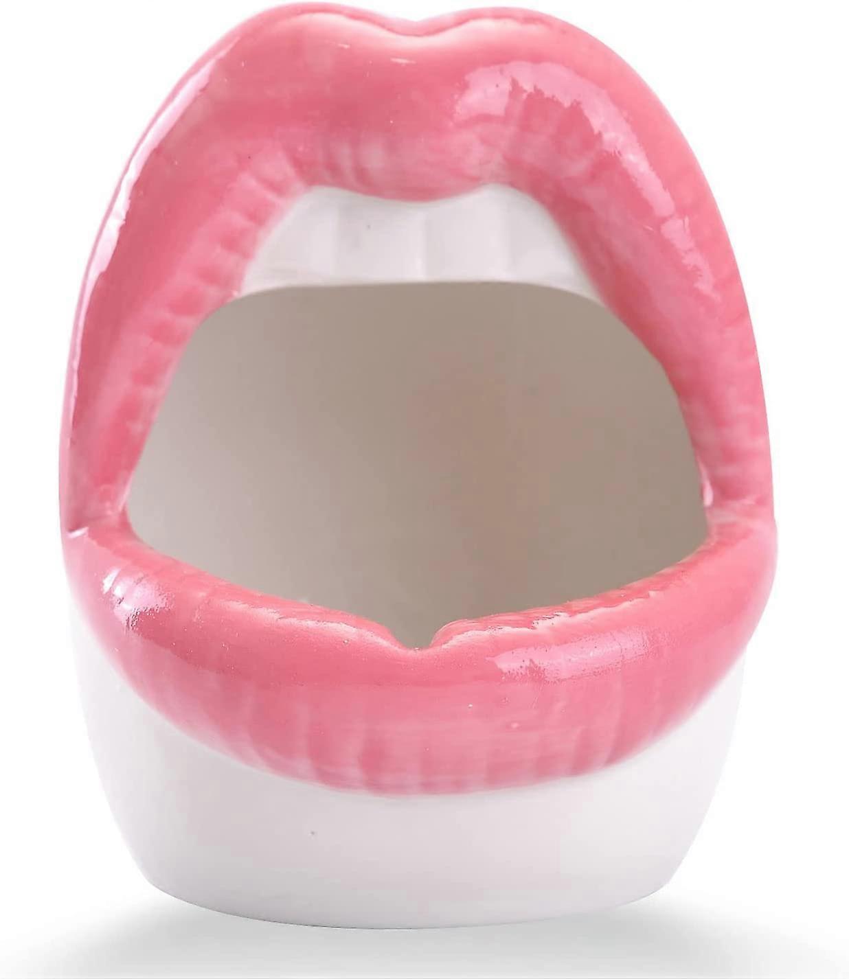Sexy Lips Planter Pot, Ceramic Succulent Planter - Pink