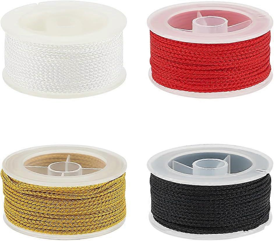 4 Rolls 4 Colors Braided Nylon Thread for DIY Craft Making Mixed Color 1.6mm about 17.50 Yards(16m)/Roll 1 roll/color