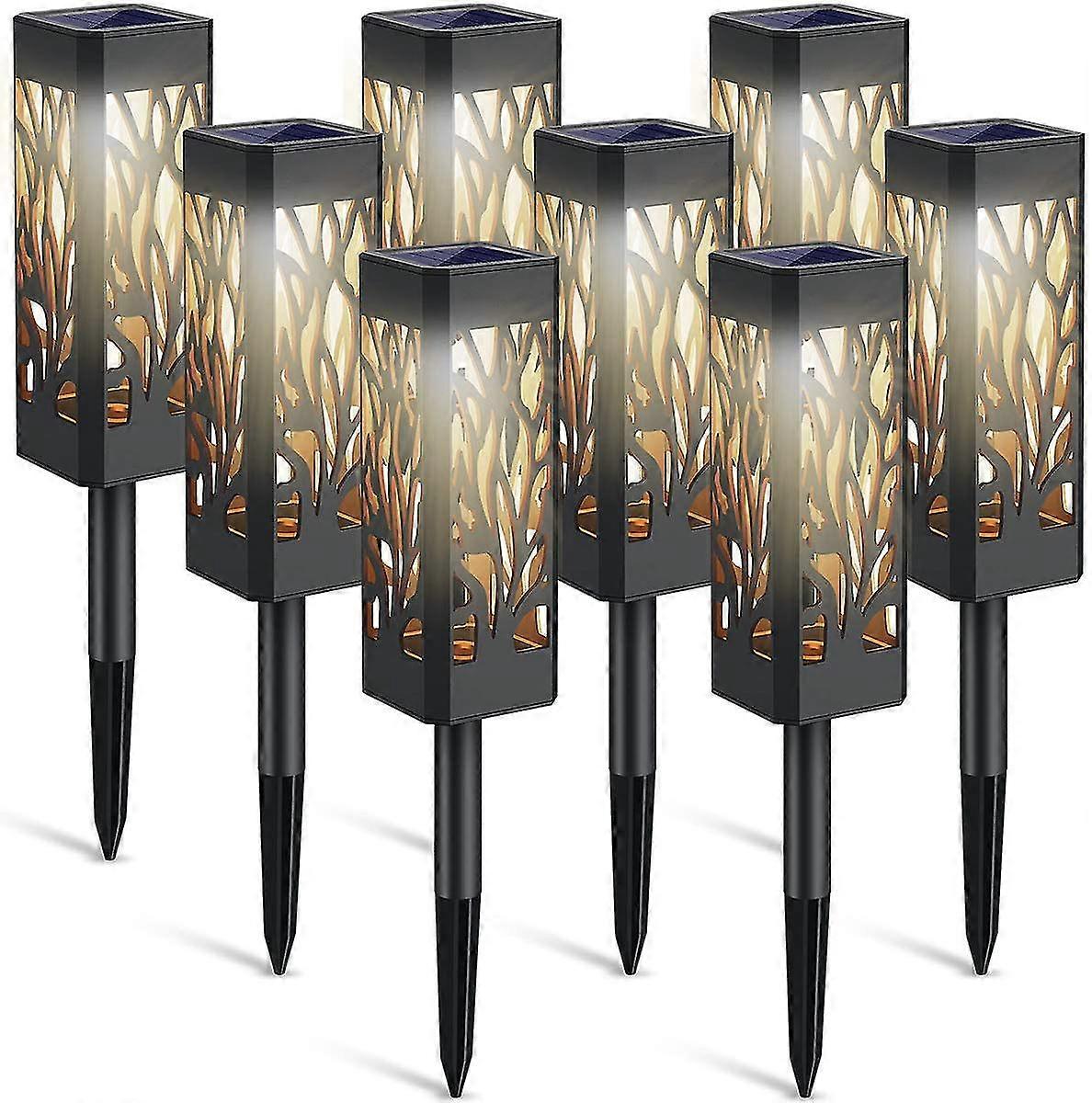 8pc Ip65 Lumières de jardin solaires étanches