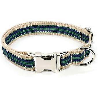 Dog Collar Plaid Canvas For Dogs Girl Boy Adjustable Size