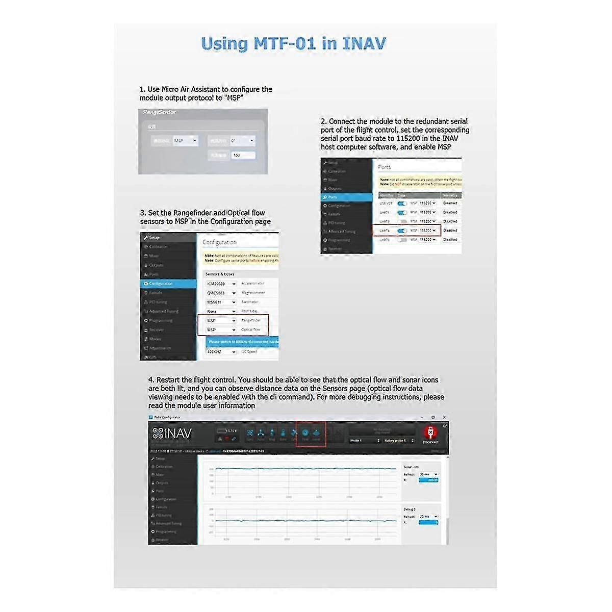 MTF 01 Optisches Sensormodul Pmw3901 Optischer Durchflusssensor Uav-Positionierung 8m Laser-Entfernungsmessung integriert