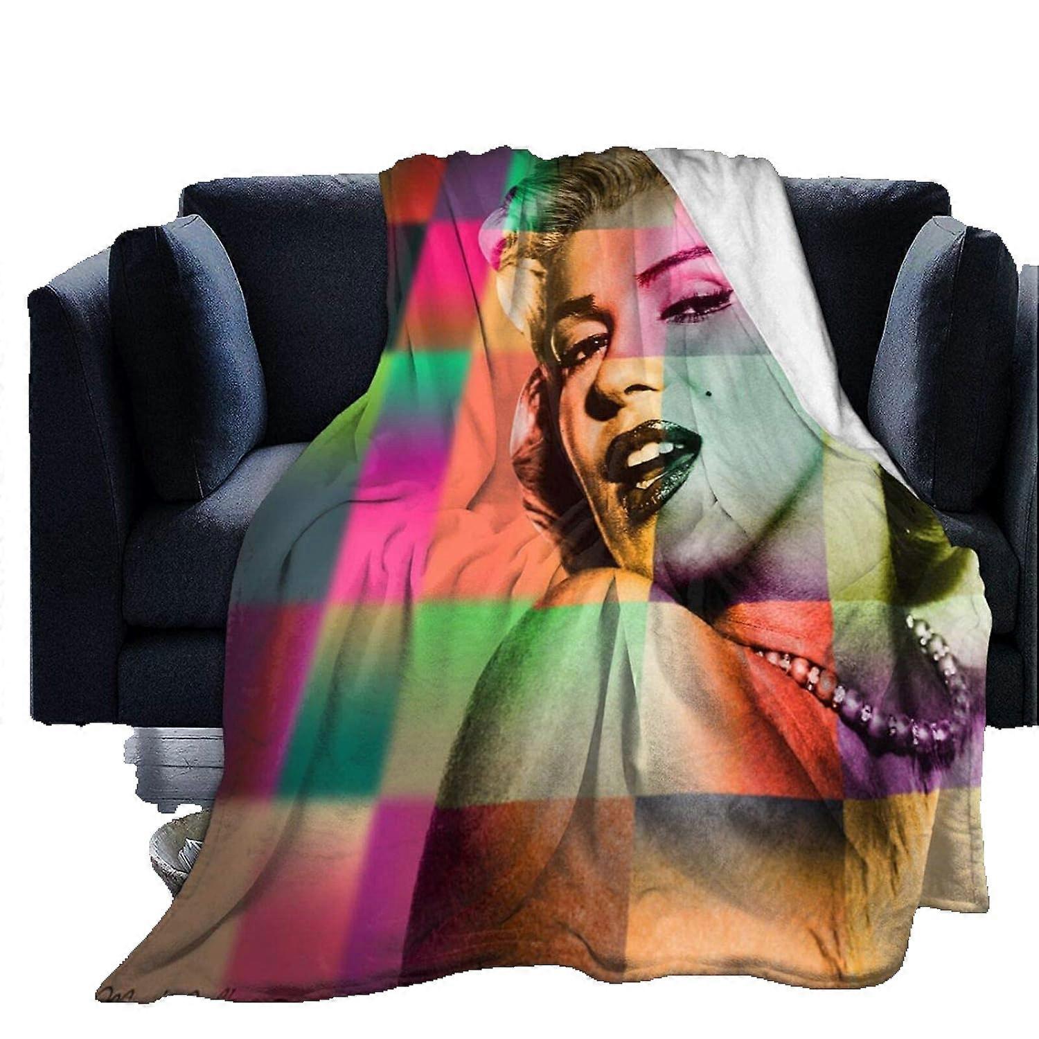 Ultra-měkká mikro fleecová přikrývka, M-a-r-i-l-y-n M-o-n-r-o-e 35, domácí dekorace Teplá přikrývka na gauč-x20-468