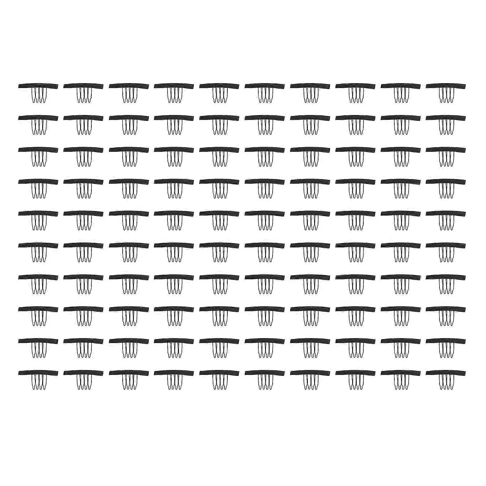 Stainless Steel 4 Teeth Wig Combs - Circular Arc Design (100pcs)