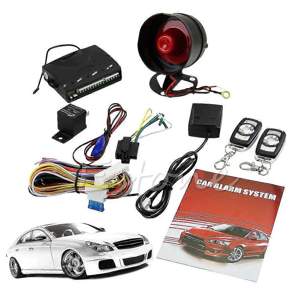 1-way Car Vehicle For Protection Alarm Security System Entry Keyless Siren +2 Re