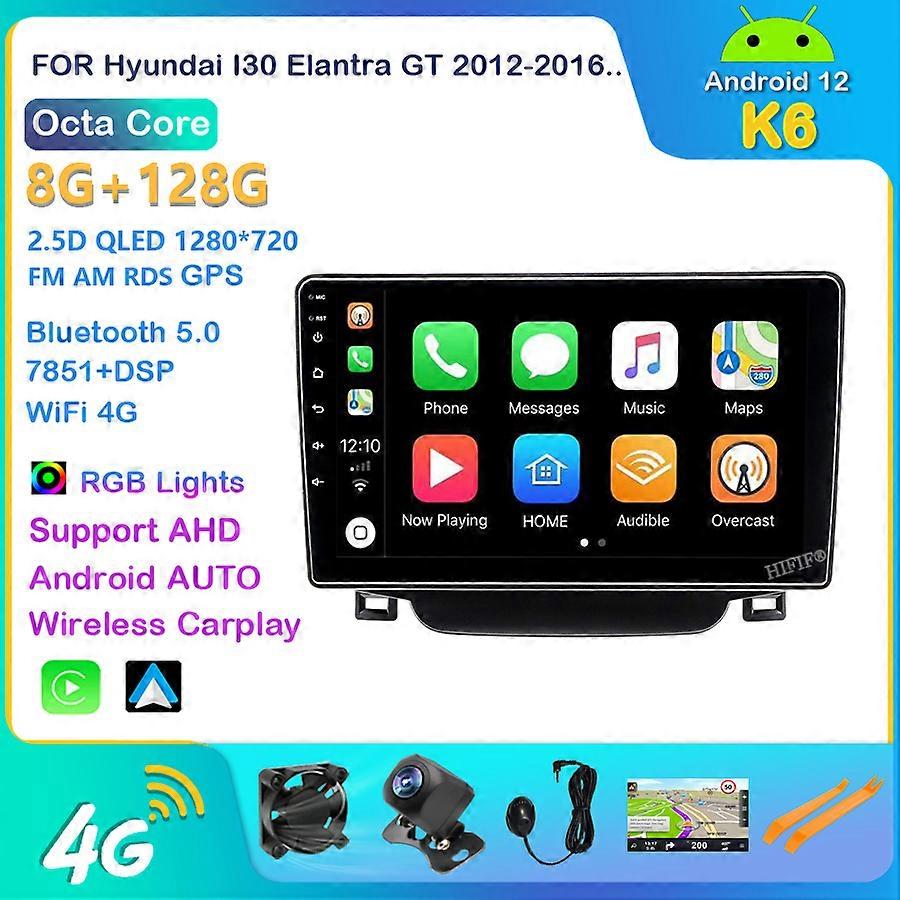8Core 4G LTE per Hyundai I30 Elantra GT 2012 2013 2014 2015 2016 2017 Andrroid 12 Car DVD Lettore multimediale GPS Navigaiton