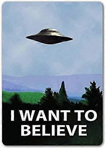 علامة معدنية X-Files مستوحاة أريد أن أصدق شريط الحائط المعدني حانة ديكور المنزل علامة لوحة غريبة ، ملصق ، مولدر وسكالي - 8x12 بوصة علامة القصدير القديمة