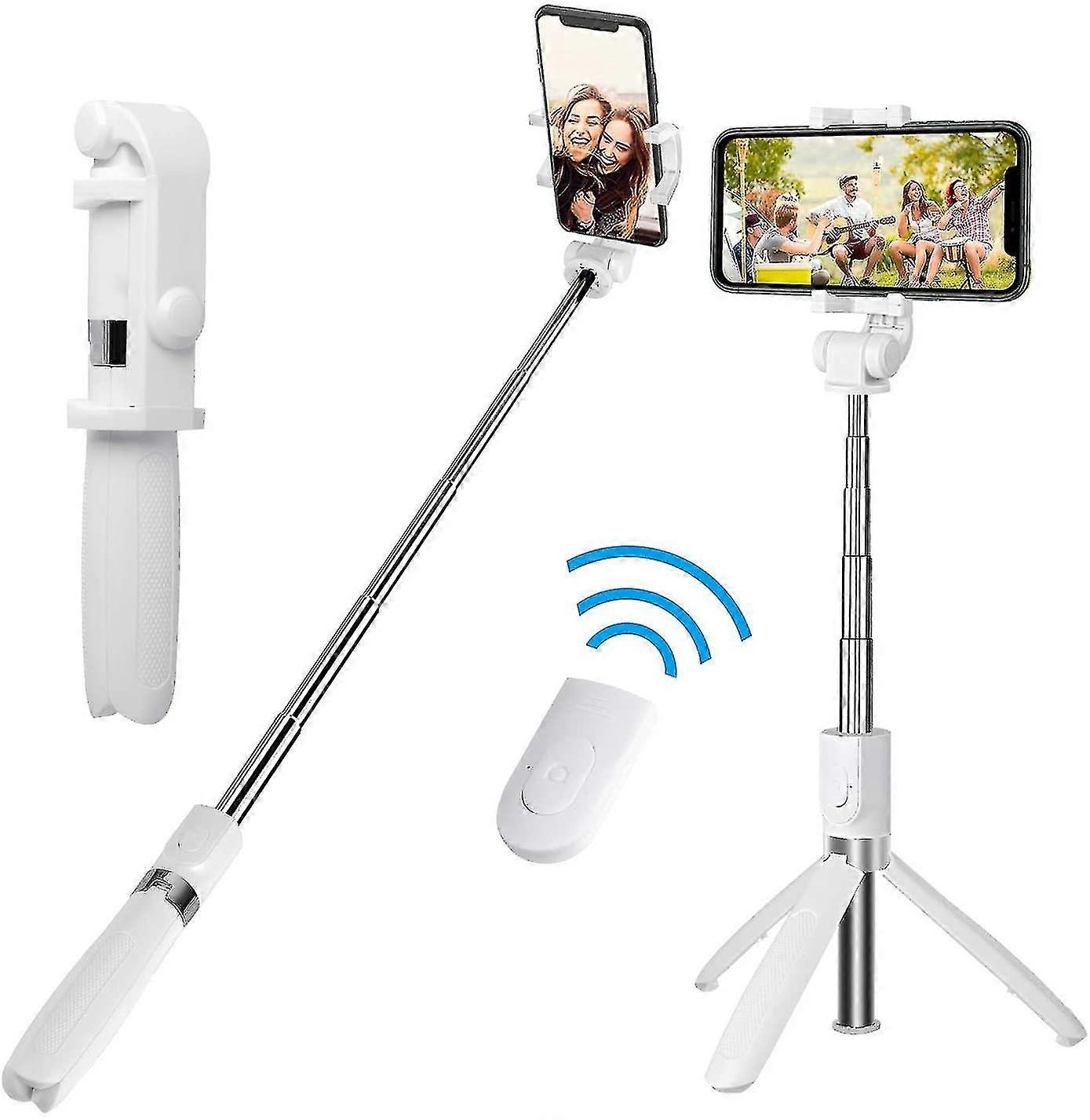 [white] Tripod Selfie Stick, Wireless Selfie Stick, Retractable, Detachable