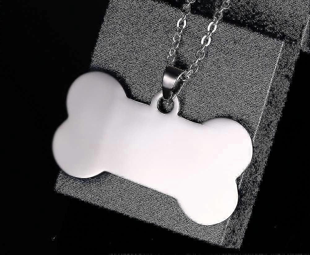 Date Bone Shape Dog Tag Pendent