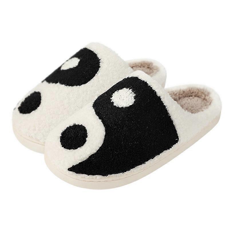 Ny ankomst Ghost Face Tofflor Halloween Tofflor Pumpa Tofflor Män Flat Soft Plysch Cozy Inomhus Fuzzy Kvinnor House Skor