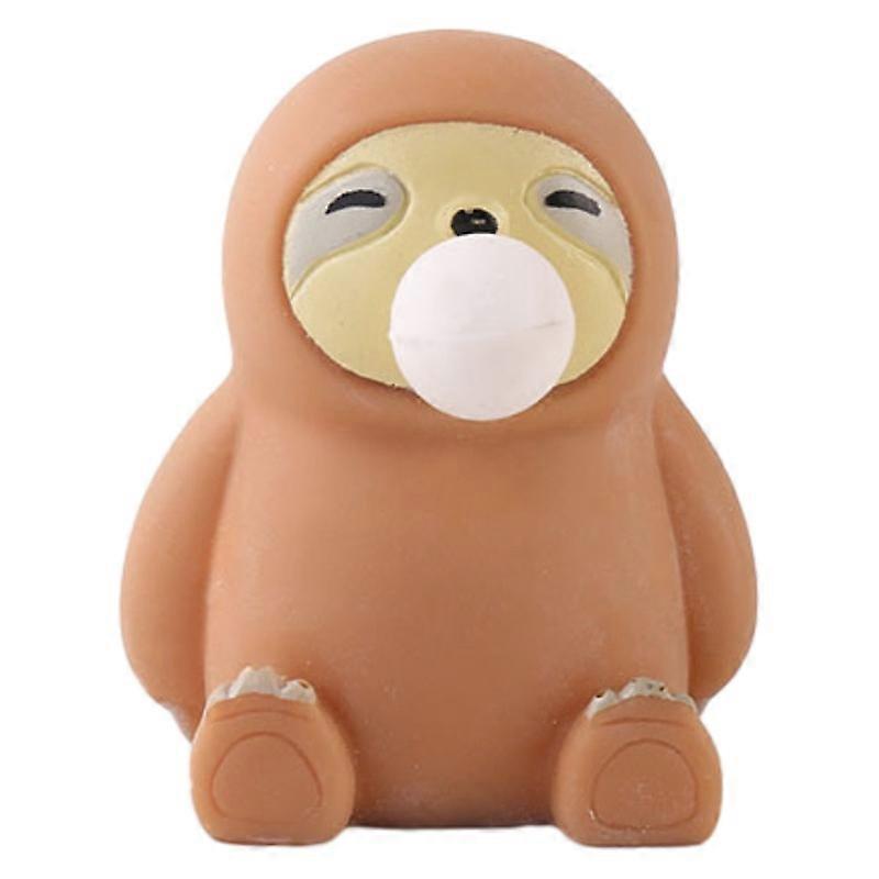 Giocattolo di sollievo dallo stress Carino bradipo sputo bolla giocattolo di sollievo dallo stress Tpr gomma morbida decompressione sfiato emozione giocattolo spremere sputo bolla giocattolo