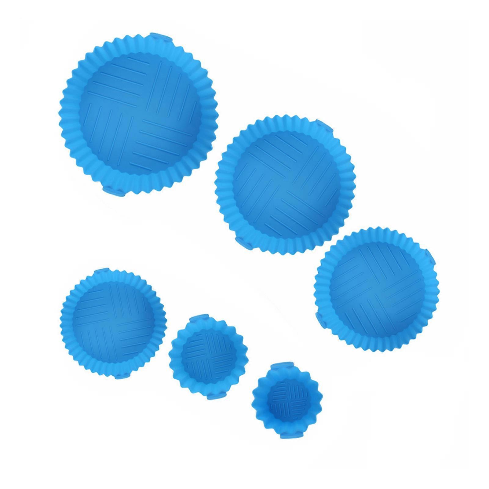 6Pcs Air Fryer Silicone Pot Set BPA-Free Food-Grade Air Fryer Liners 6 Sizes Reusable Air Fryer Tray Liner for Various QT Air Fryers