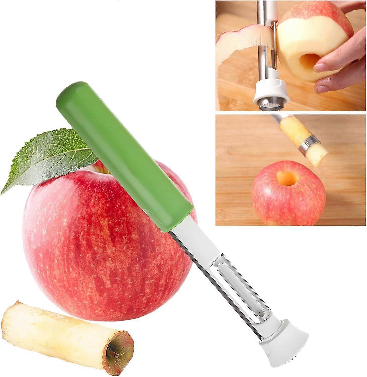 2 in 1 Apple Core Removal, Apple Peeler and Corer Tool, Stainless Steel Kitchen Core Removal Tool,Fruit Corer,Apple Peeler Corer for Cored Apples, Pea