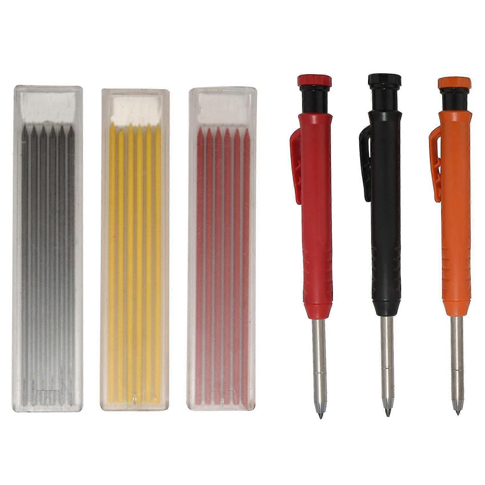 Solid Carpenter Pencil Set 21 Pcs Woodworking Scriber Marking Tools With Refills Deep For Woodworki