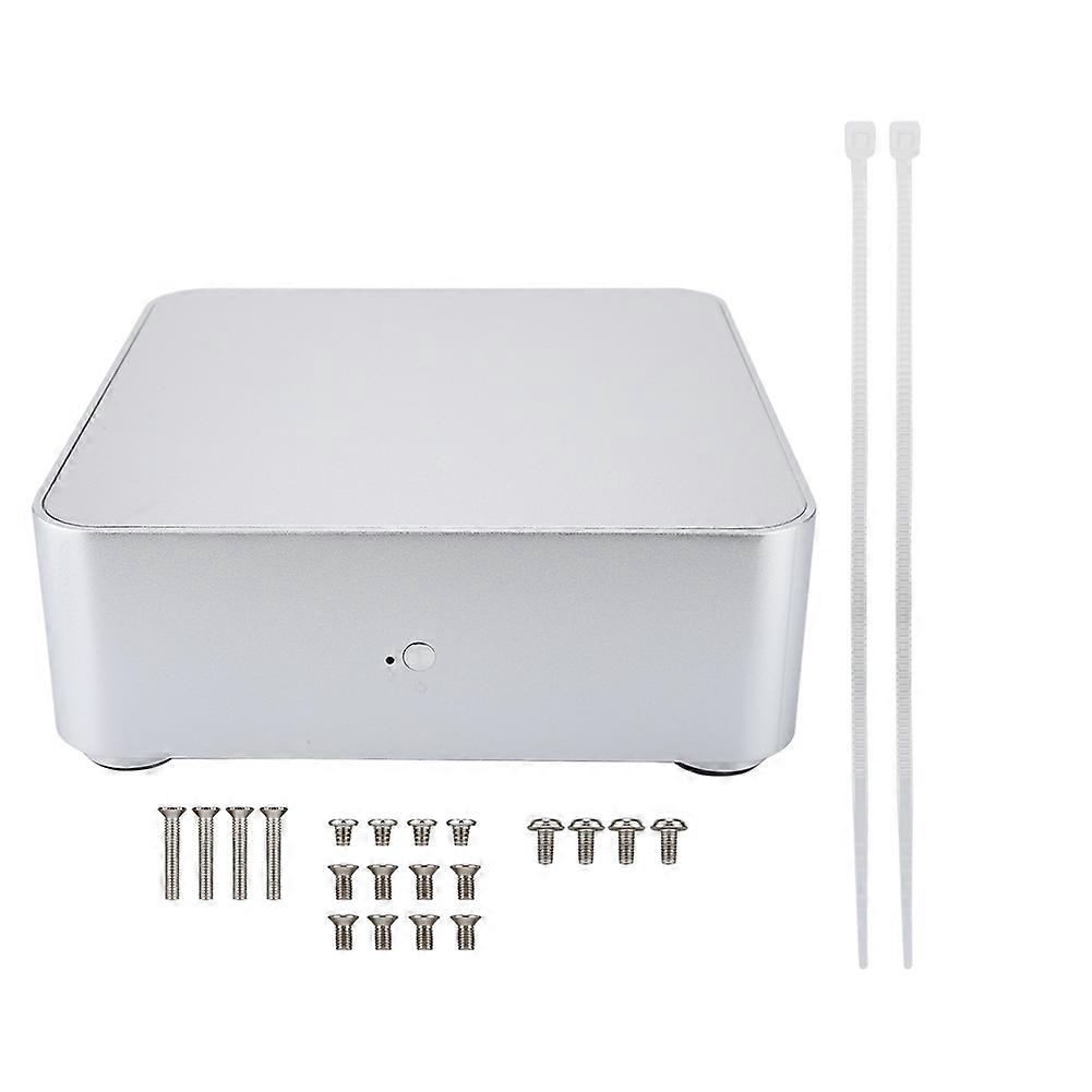 Mini ITX Computer Case Aluminiumlegering HTPC Case Mini PC Computer Case (L65 zilver USB3.0)
