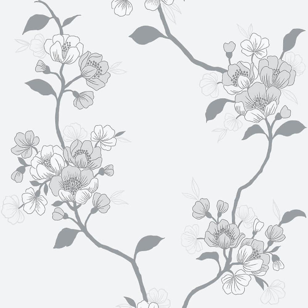 Delta Floral Silver Behang