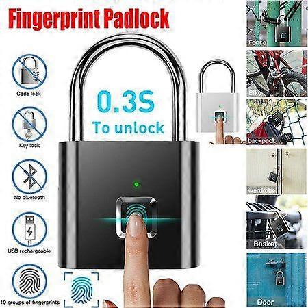 Fingerprint Keyless Padlock USB Charging Door Lock