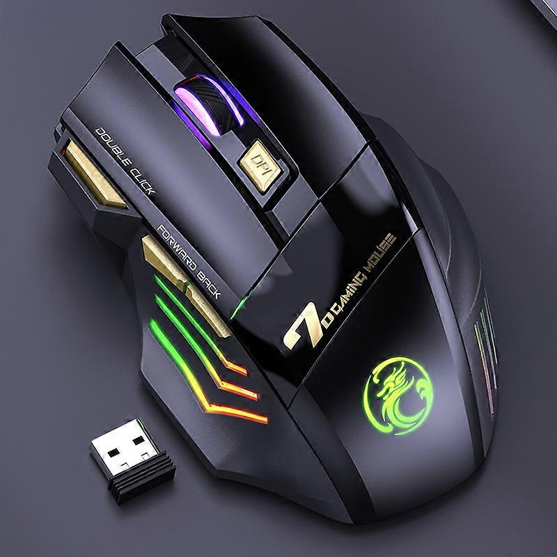 iMICE GW-X7 stille oplaadbare draadloze gamingmuis met 7 knoppen en kleurrijke RGB-verlichting GW-X7 2.4G
