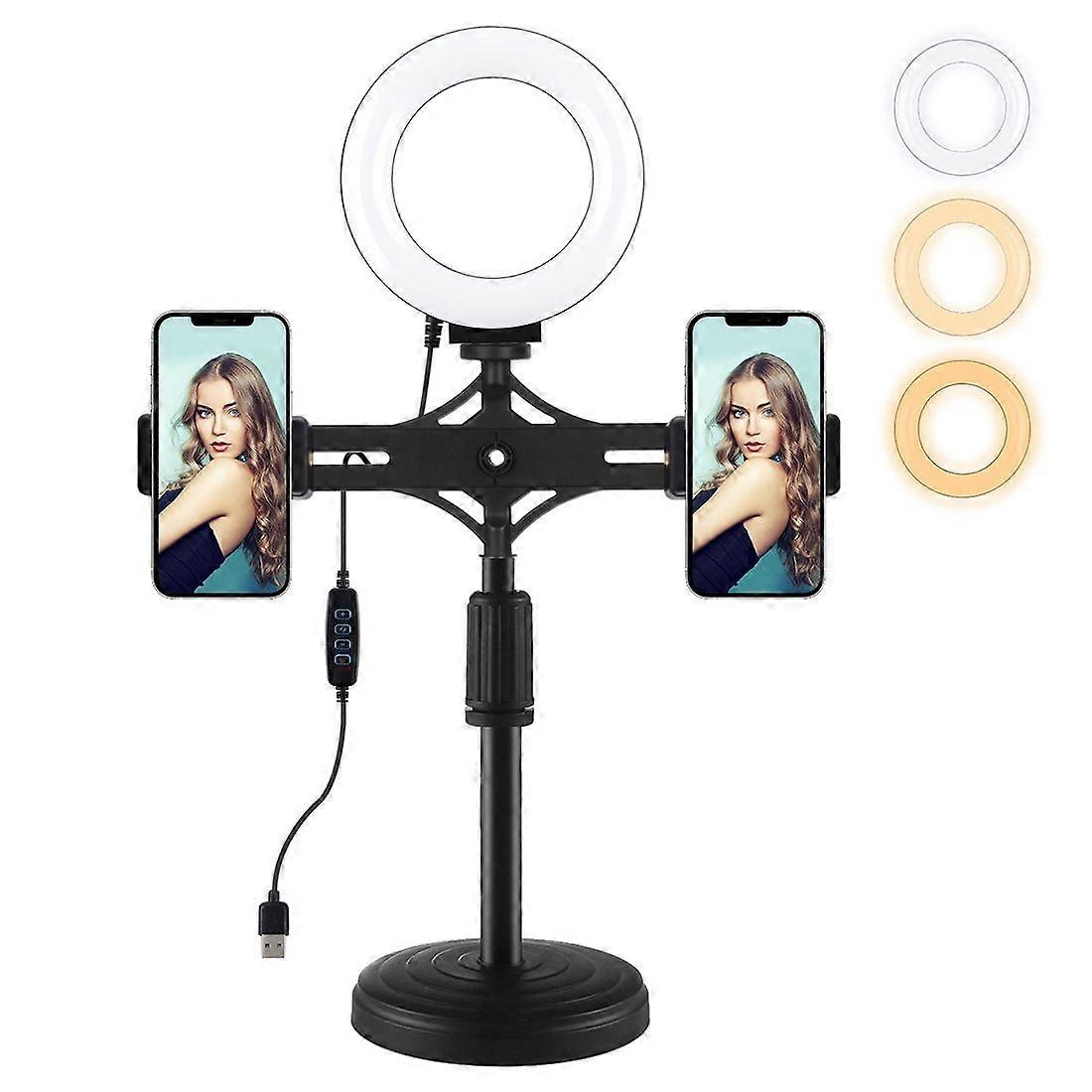 PULUZ Round Base Desktop Mount + 4.7 inch Video Light