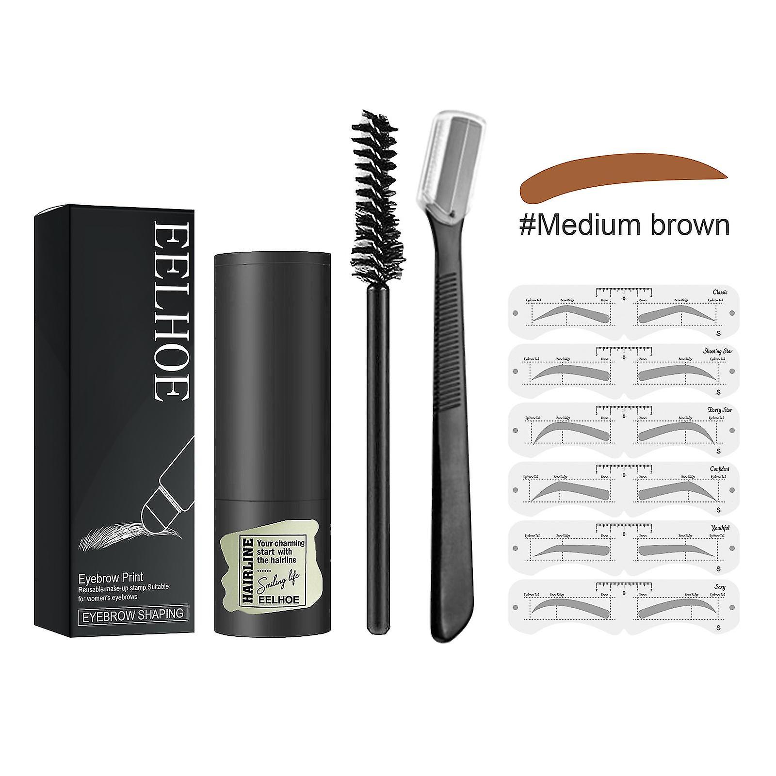 Eyebrow Brow Stamp Powder Kit Waterproof Sweat Proof Stereotype Reusable Tint Na