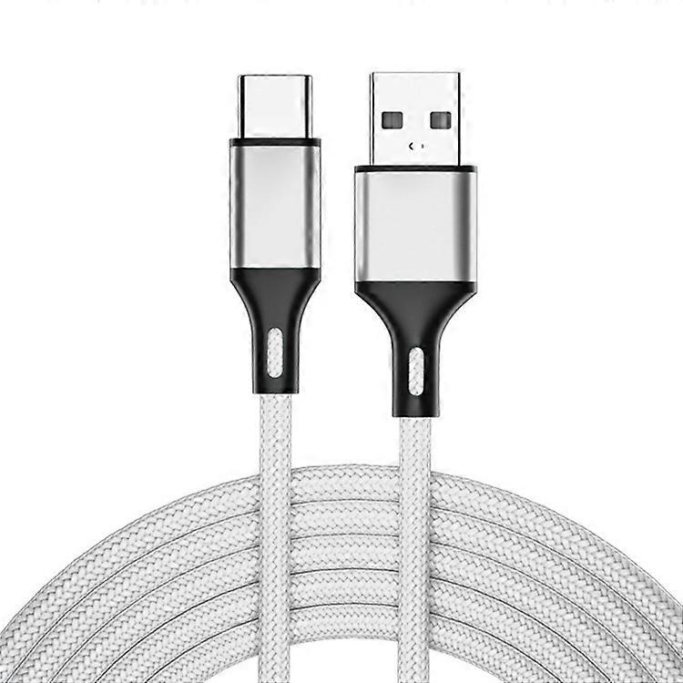 4 PCS 2.4A USB-C / Type-C to USB Braided Fast Charging Sync Data Cable, Length: 0.25m (Silver)