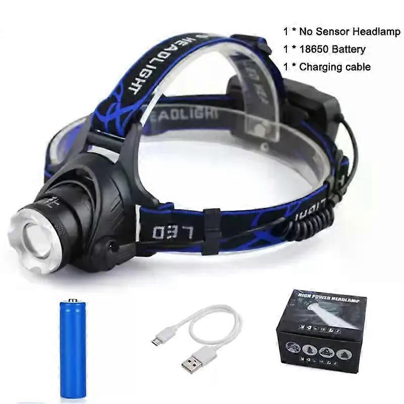 Super Bright Powerful LED Fishing Headlamp 3 Lighting Modes Rechargeable Telescopic Zoom Flashlight Camping Bicycle Torch