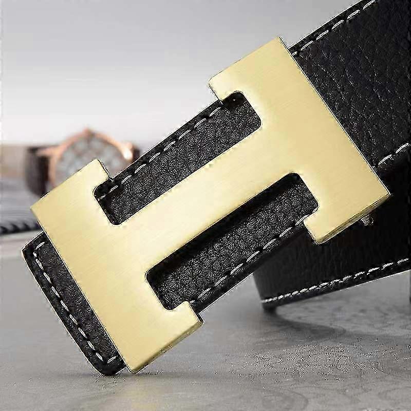 نمط جديد الأعمال الترفيه حقيقية بو الجلود ح مشبك سلس ليتشي حزام الحبوب للرجال