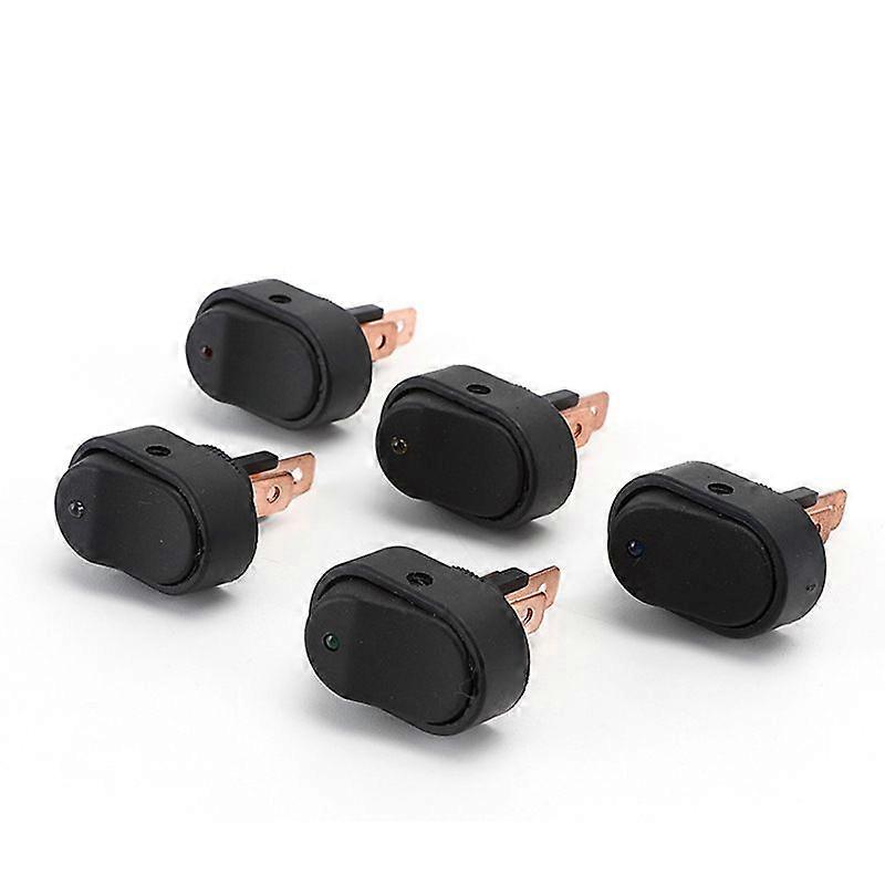 5Pcs 12V 30A Rocker Switch Blue LED Illuminated Push Button Switch Mist On/Off 3Pin