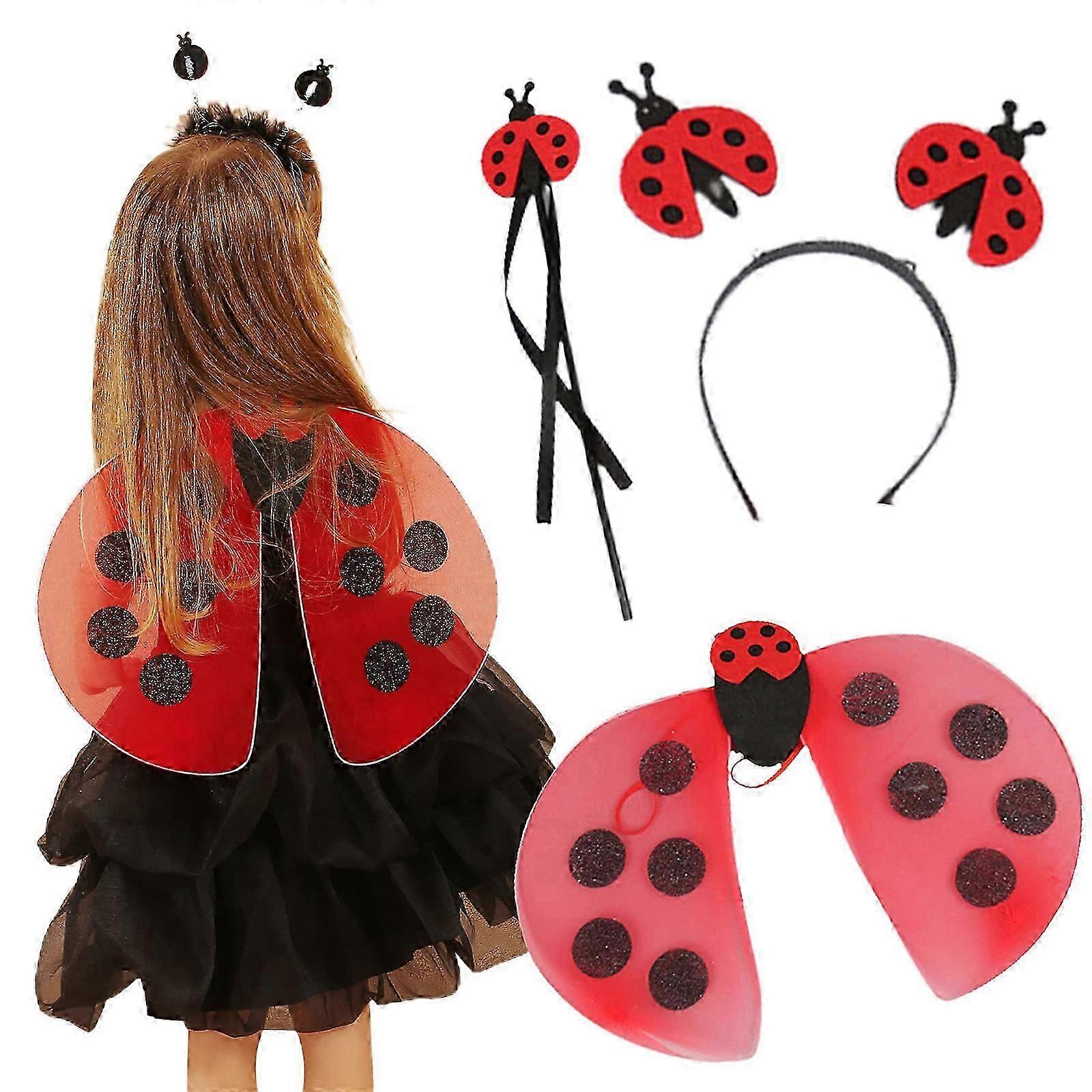 Fairy Costume Set with Butterfly Wings, Tutu, Magic Wand, Headband