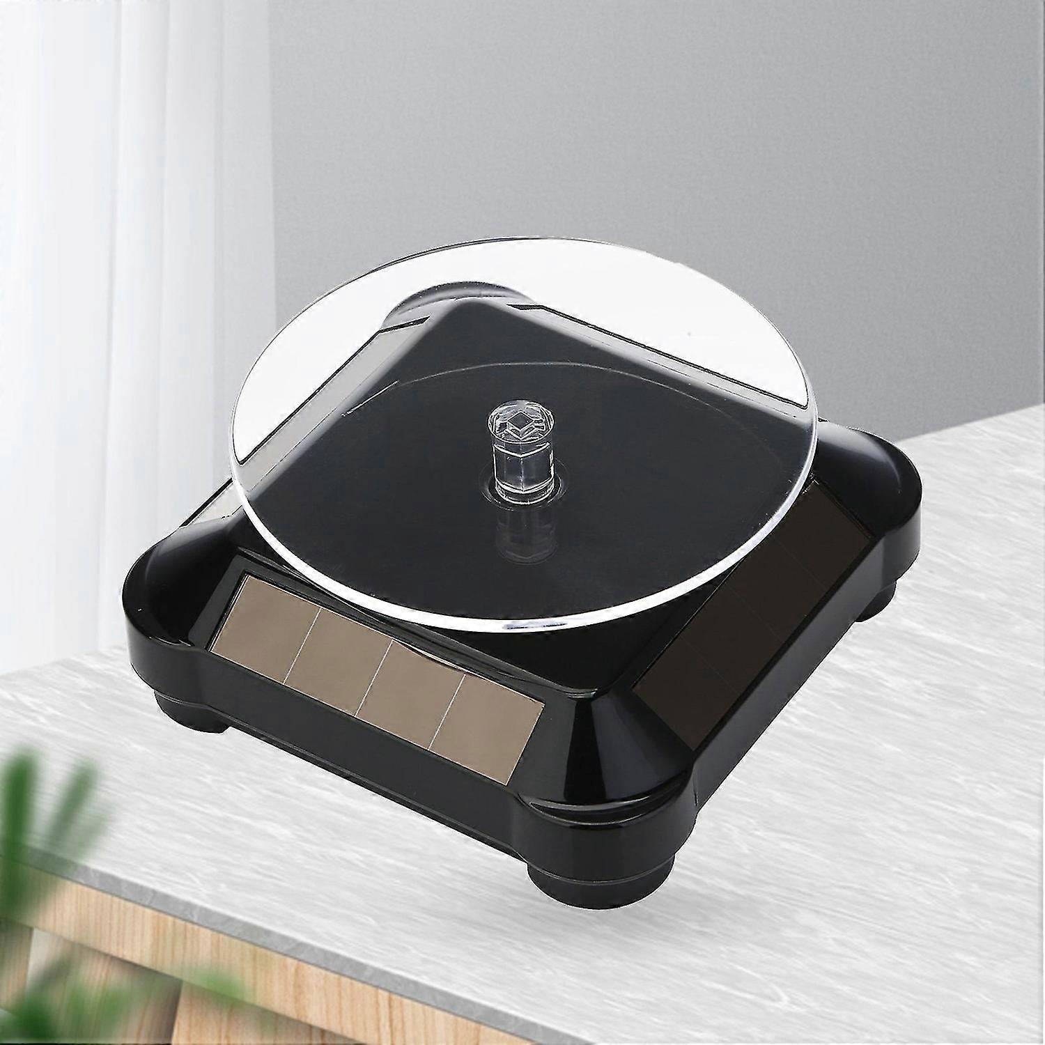 Solar Rotating Display Stand 360 Degrees Dual Use Stable Automatic Turntable for Showcase
