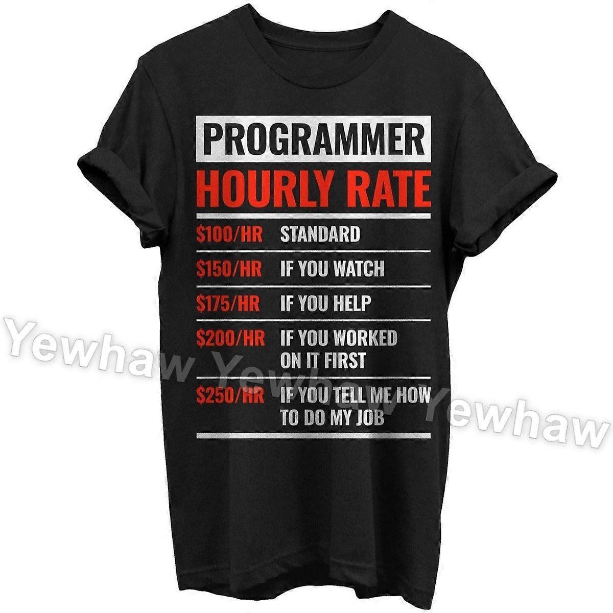 Programmer Hourly Rate Programming Coding Funny T-shirt, Web Developer Software Developers Coder Gift