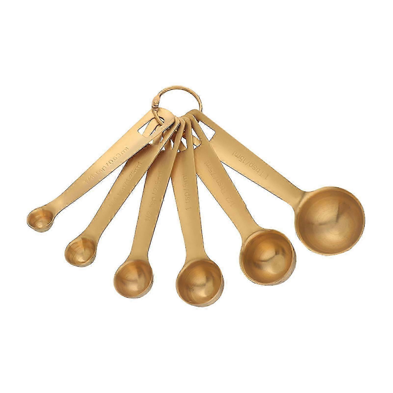 6pcs/set Measuring Spoon Convenient Multi-purpose Leveler Design Metal Measuring Spoon Set For Liquid