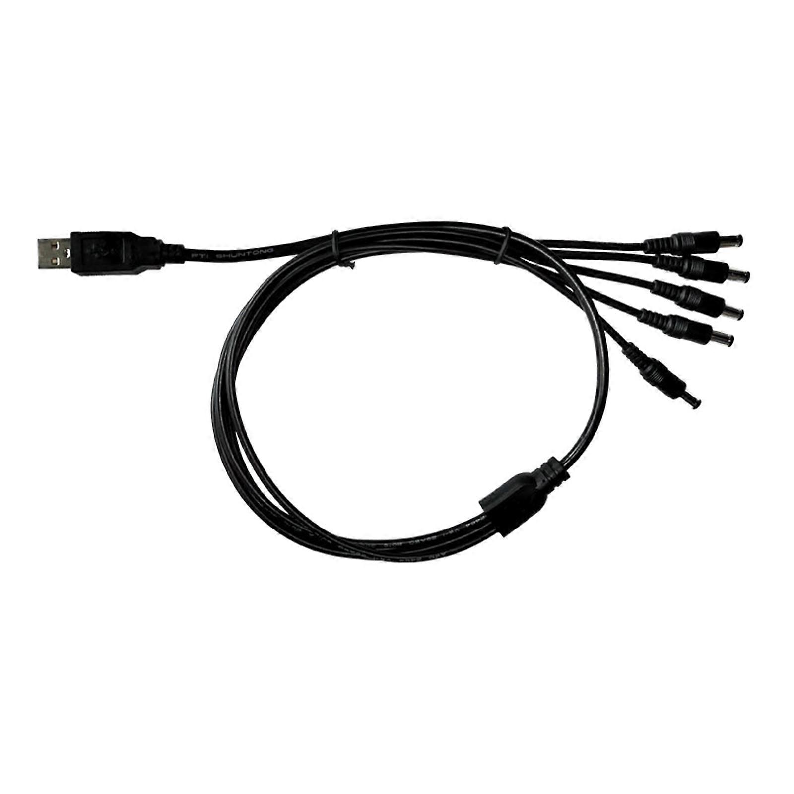 USB to 5.5x2.1mm Power Cable Splitter for Security Cameras, LED Lights, and More Multiple Electronics Charging