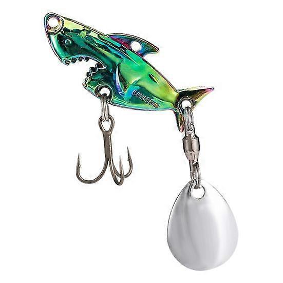 3.8CM/10G Metal Shark Fishing Lure with Spinner Sequin Treble Hooks Long Casting Artificial Hard Bait Freshwater Saltwater Trout Bass Fishing