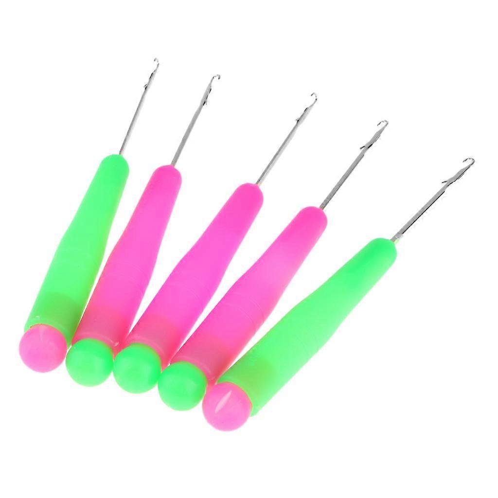 5 Plastic Handle Crochet Needle for Micro Beads Hair Extensions